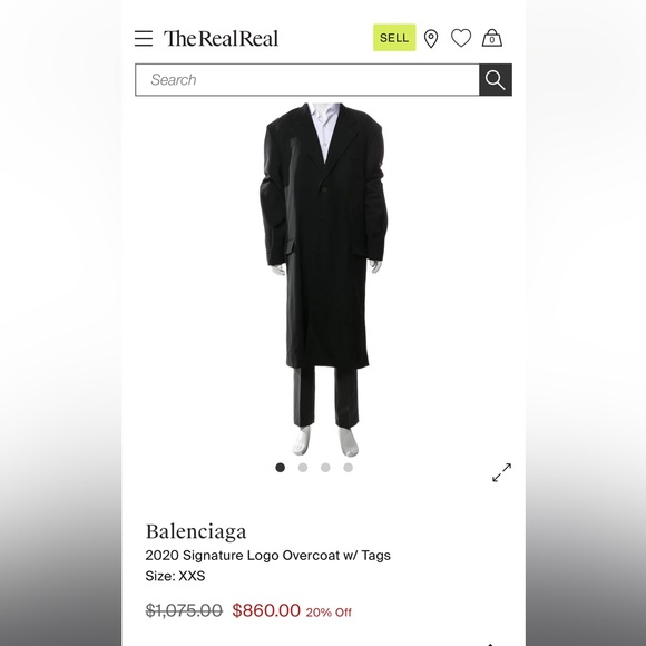 Balenciaga 2020 Signature Logo Overcoat Black sz42 - Picture 11 of 11